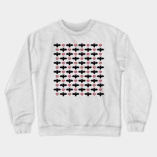 Cute Halloween Bats And Hearts Crewneck Sweatshirt